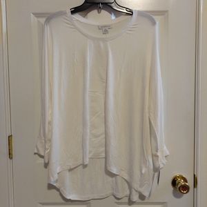 NEW Liz Claiborne Women's White Knit Basic Long  Sleeve Top  Size XL Hig…